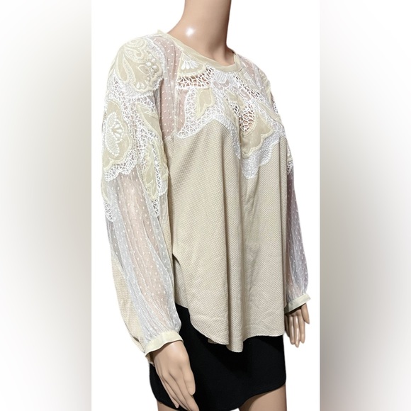 Free People Toni Tunic Top Oatmeal Size Small NWoT $148 - Picture 4 of 11